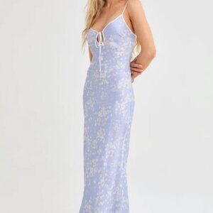 Rumored Baby Blue Floral Maxi Dress